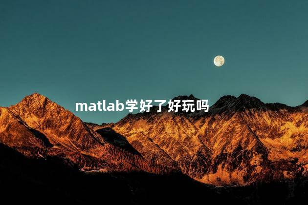 matlab学好了好玩吗