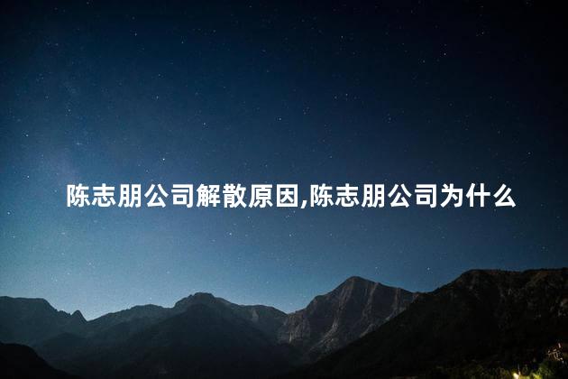 陈志朋公司解散原因，陈志朋公司为什么解散